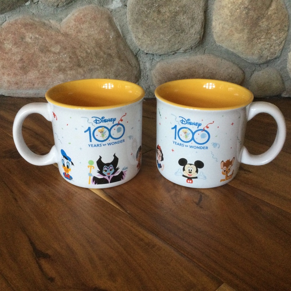 New Disney 100 Years Of Wonder Mugs Set of 2